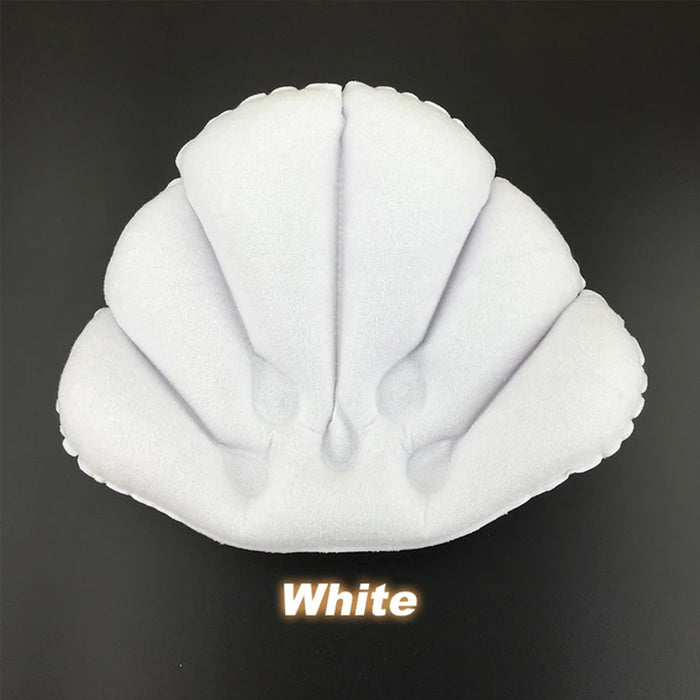 Shell Shape Bath Pillow Soft Inflatable White or Pink