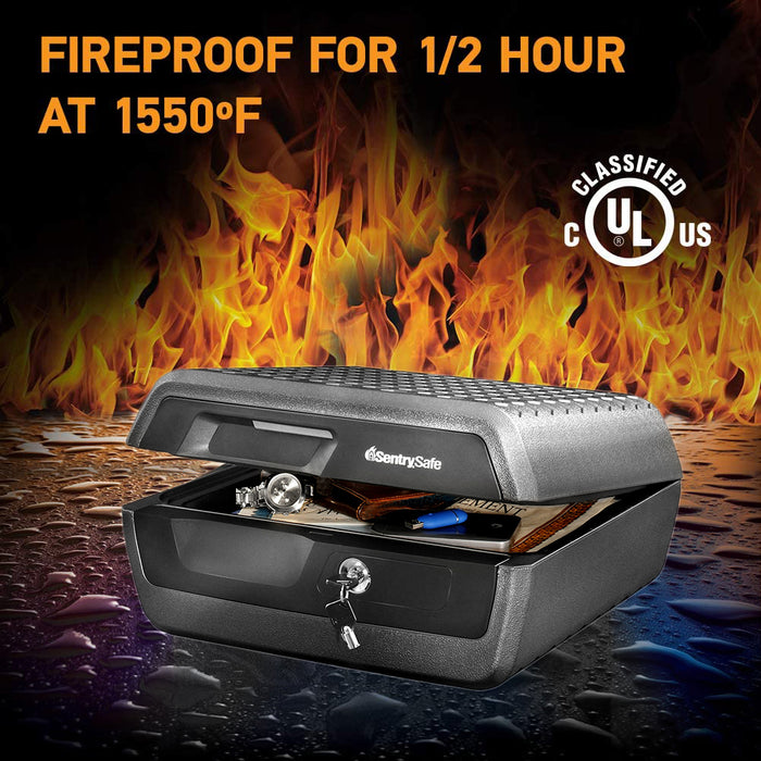 SentrySafe 10.2L Fire Water Resistant Safe Chest Protection Key Lock Security Box