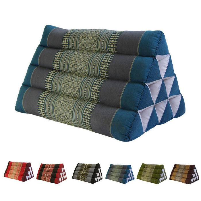 Thai Blue 100% Kapok Cotton Handmade Thai Triangle Pillow Pad Cushion Thailand