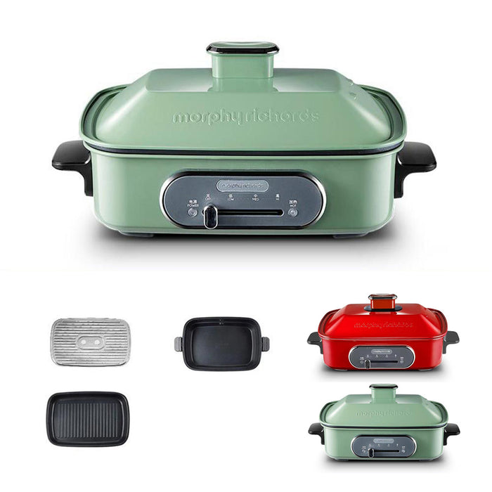 M3in1 Ultifunction Cooking Pot Red/Green For BBQ Grill Steaming Morphy Richards