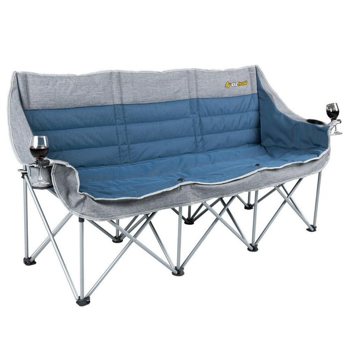 Oztrail Portable Arms Picnic Camp Outdoor Seat Galaxy (3 Seater) Sofa Moon Chair