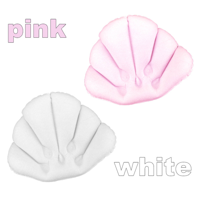 Shell Shape Bath Pillow Soft Inflatable White or Pink
