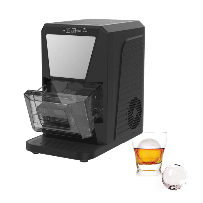 Mornest Clear Ice Ball Maker Machine - 2 Ice Balls in 55 Mins, 40/Day - Self-Cleaning Countertop Sphere Ice Maker with LED Display &amp; Ice Tong, for Whiskey, Bourbon, Scotch, Cocktails