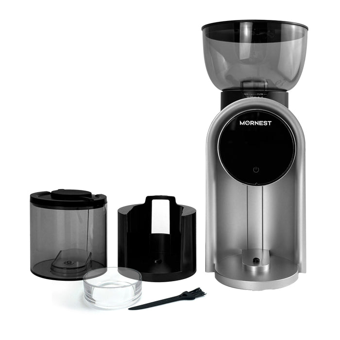 Mornest Electric Burr Coffee Grinder – Conical Burr Grinder with 25 Grind Settings with Digital Touch Control, for Espresso, Filter, French Press, Cold Brew, Black/White