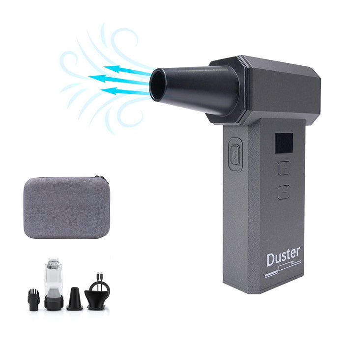 Cordless Air Duster &amp; Vacuum, High-Powered Electric Air Blower with Turbo Fan, Adjustable Speed with LED Light, 8000mAh Rechargeable Battery – for Car