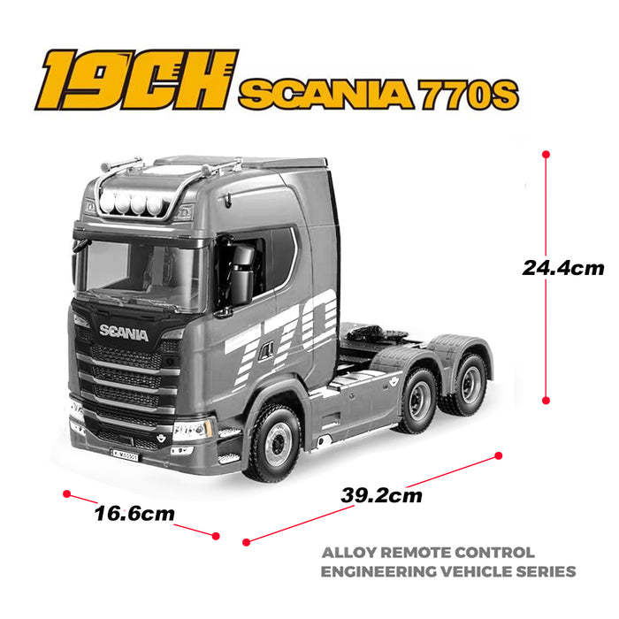 Silver 1/18 Scale Rc Scania 770s Truck Rtr 2.4G remote 6WD Light & Sound Silver