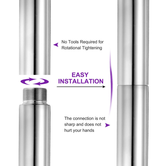 Chrome 28cm Dancing Pole Extension High Quality Diameter 45mm Portable AU STOCK