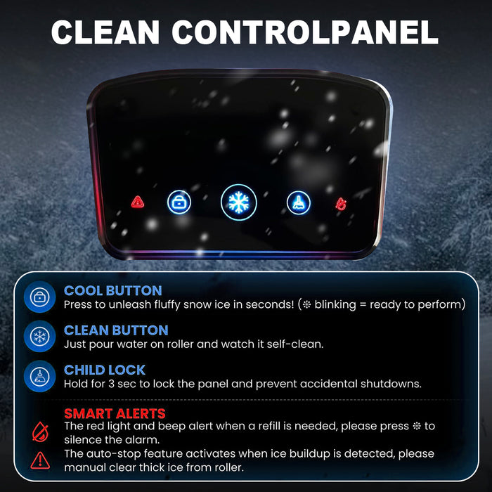 Commercial Snowflake Ice Maker 60kg/Day – Stainless Steel Auto-Clean Ice Shaver Machine with Touch Screen for Restaurants, Dessert Shops, Cafés &amp; Home Use