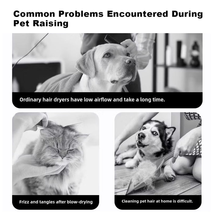 Pet Grooming Kit with Dryer, 6 IN 1 Electric Cordless Dog Cat Grooming Set with Pet Hair Trimmer, Cleaning Brush for Shedding, Low Noise Wireless Dryer & Paw Trimmer, 1.4L Cup