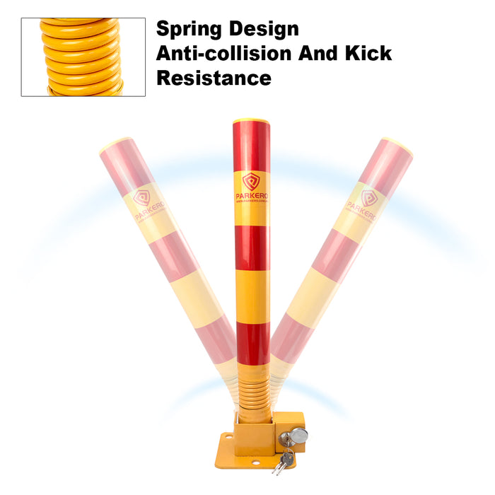 Parkero Fold-down Spring Parking Barrier Keyed Different/Alike Expension bolts 60cm