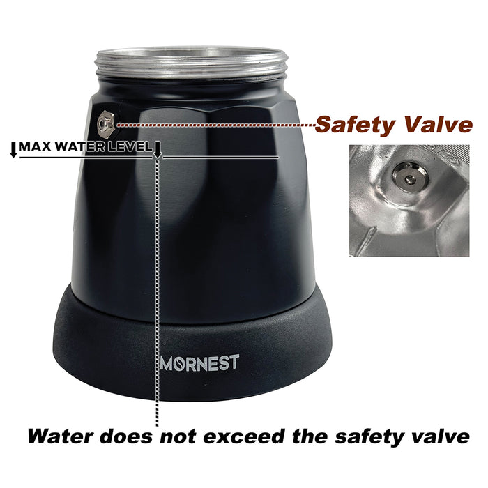 Mornest Electric Moka Coffee Maker Pumpkin Pot Classic Italian Auto Power Off 6Cup