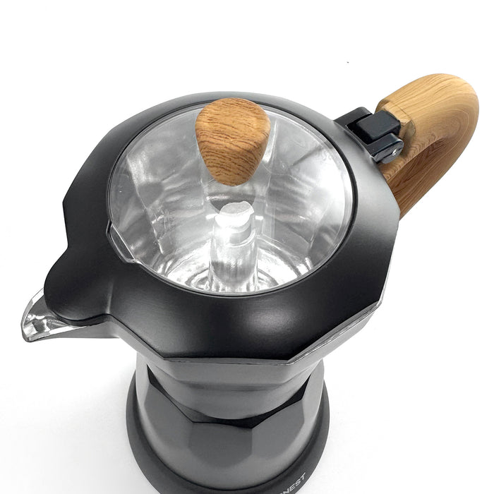 Mornest Electric Moka Coffee Maker Pumpkin Pot Classic Italian Auto Power Off 6Cup