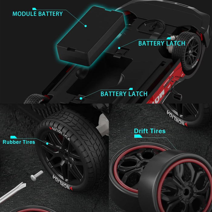 1/14 Scale  Racing Drift RC Car Red / Black 28km/h 4WD 2.4GHz Remote Control Car