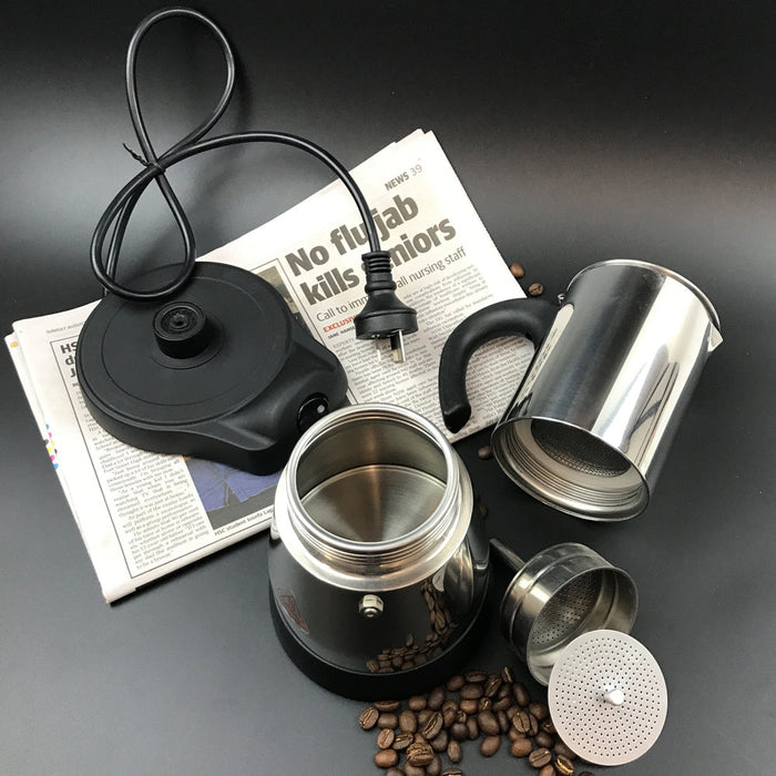 Electric Espresso Moka Coffee Maker 4~6Cups Stainless Steel Italian Classic Trade Me