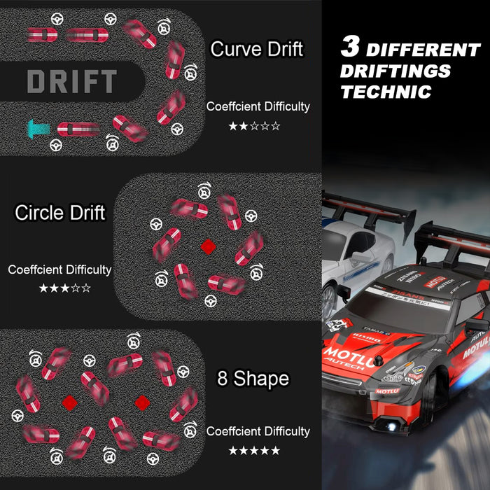 1/14 Scale  Racing Drift RC Car Red / Black 28km/h 4WD 2.4GHz Remote Control Car