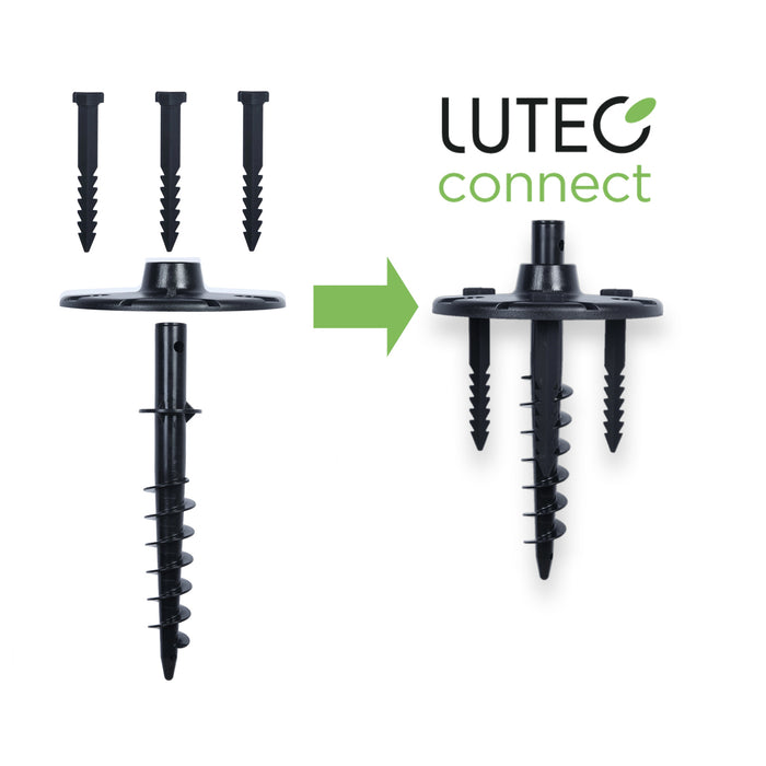LUTEC Cast Aluminium Wireless Solar LED Lamp Post Light Yard 2.27m Lantern Glass