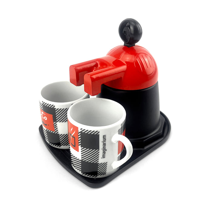 Mornest Red Mini expresso 2 cups ceramics coffee maker set Moka Coffee Maker Italian Classic