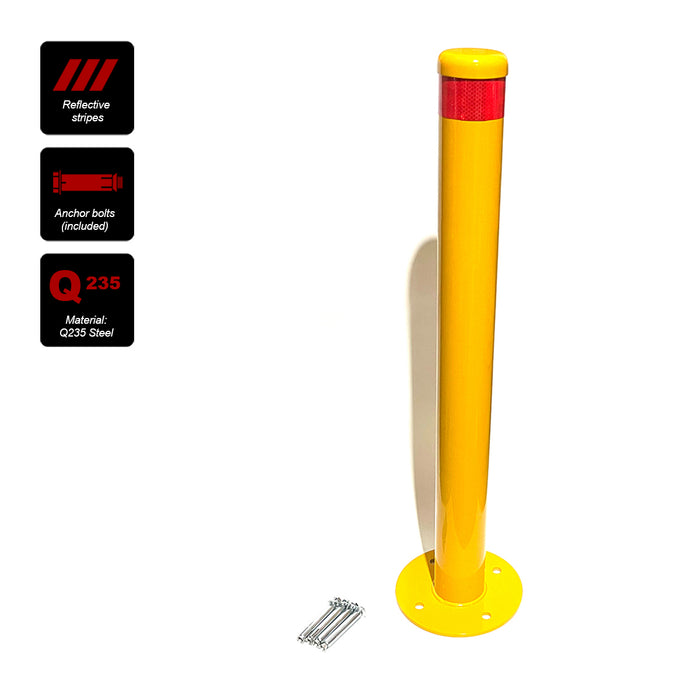 Surface Mounted Bollard 9x90cm Vehicle Heavy-duty Carpark Bollard Barrier Yellow
