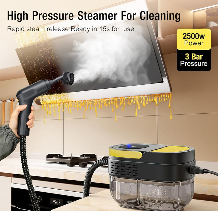 Handheld Steam Cleaner with 10-Piece Accessories, 3-Speed Adjustable Handle, Multi-Surface High-Pressure Steam Chemical-Free Cleaning