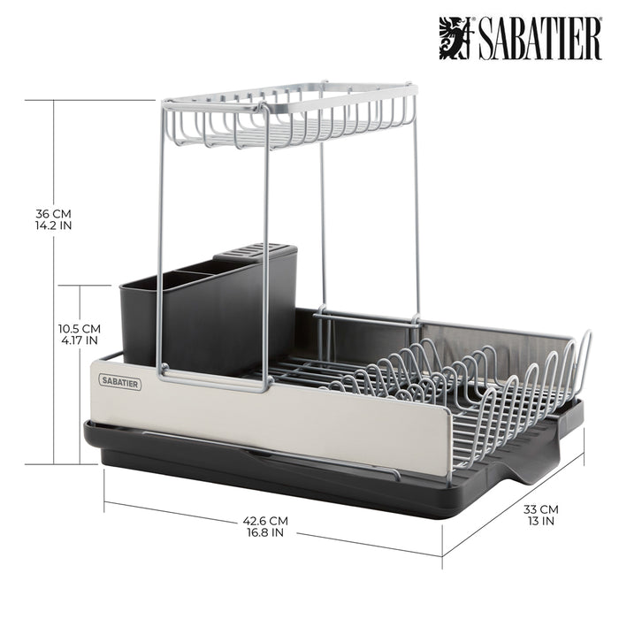 Sabatier Dish Drying Rack Stemware Compact Rust Resistant 42x33x36cm AUSTOCK