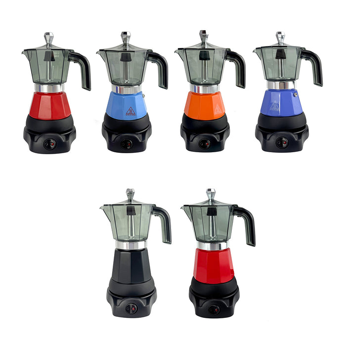 Electric Moka Coffee Maker Espresso Italian Classic Auto power off for Home 3/6Cups
