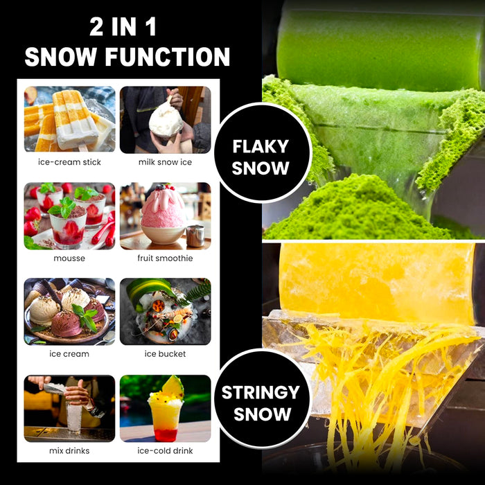 Commercial Snowflake Ice Maker 60kg/Day – Stainless Steel Auto-Clean Ice Shaver Machine with Touch Screen for Restaurants, Dessert Shops, Cafés &amp; Home Use