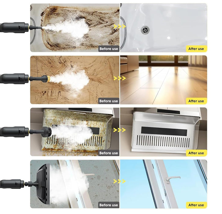 Handheld Steam Cleaner with 10-Piece Accessories, 3-Speed Adjustable Handle, Multi-Surface High-Pressure Steam Chemical-Free Cleaning