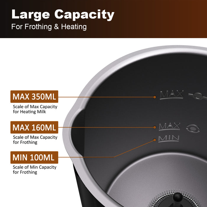 Mornest 4-in-1 Electric Milk Frother, 580ML Automatic Coffee Frother with Digital Display, 2-Min Quick Foaming for Coffee, Latte, Hot Chocolate, Hot Chocolate, Cappuccino, Macchiato