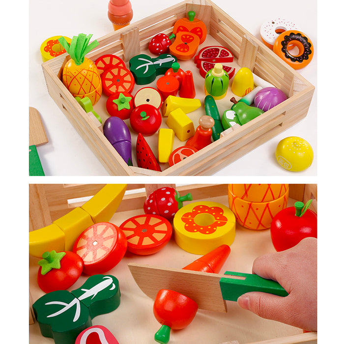 30pcs Accessories for Children Wooden Food Playset Classic Game