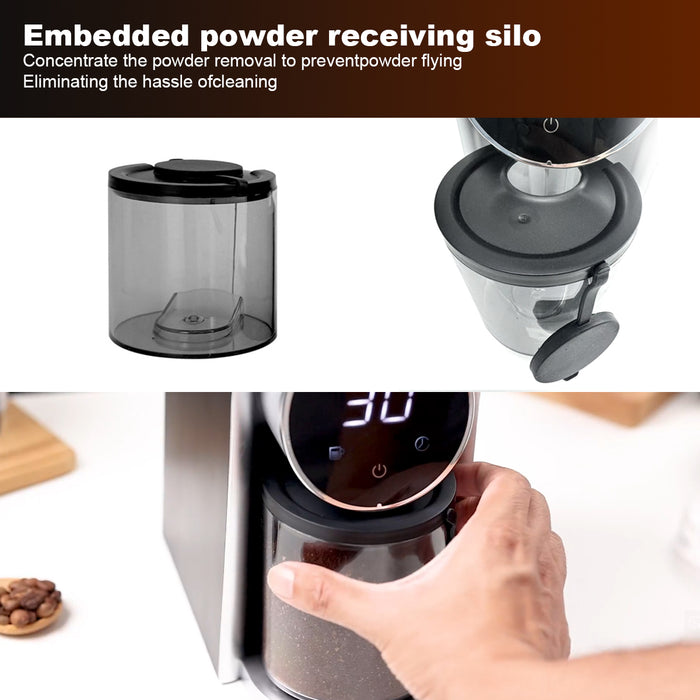 Mornest Electric Burr Coffee Grinder – Conical Burr Grinder with 25 Grind Settings with Digital Touch Control, for Espresso, Filter, French Press, Cold Brew, Black/White