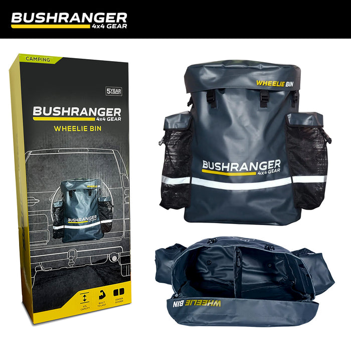 Bushranger Wheelie Bin Camping Garbage 4WD Offroad With reflective strip 67L AUSTOCK
