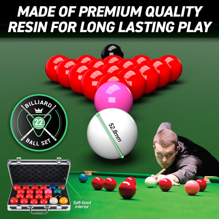 Billiard Pool / Snooker Ball Set 16/22pcs With Aluminium Carry Case Sports