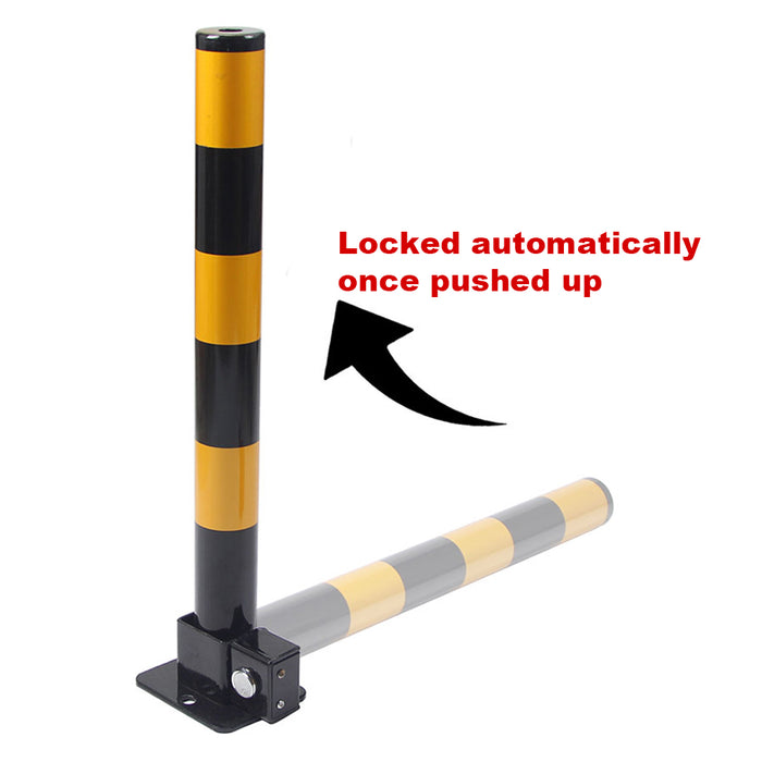 Black Parking Bollard locker Barrier Key Alike Or Independent Fold Down Vehicle