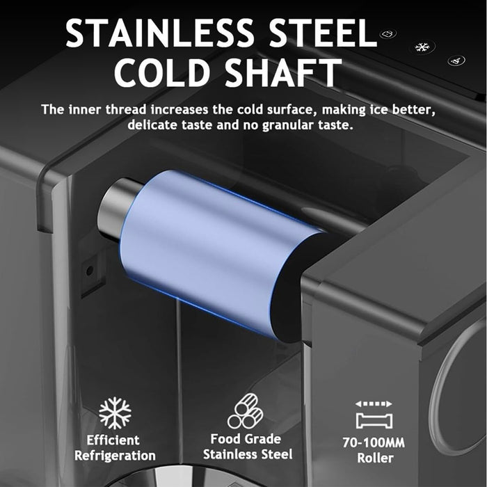 Commercial Snowflake Ice Maker 60kg/Day – Stainless Steel Auto-Clean Ice Shaver Machine with Touch Screen for Restaurants, Dessert Shops, Cafés &amp; Home Use