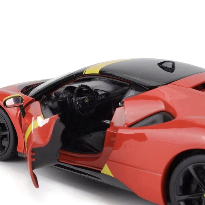 Maisto 1:18 Metallic Diecast Plastic SF90 Stradale Assetto Fiorano Red Yellow Car