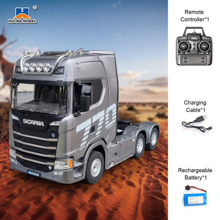 Silver 1/18 Scale Rc Scania 770s Truck Rtr 2.4G remote 6WD Light & Sound Silver
