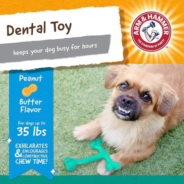 Peanut Butter Mint Flavor Nubbies 4Pk Dental Dog Chew Toy Bone Orion TriBone TRex