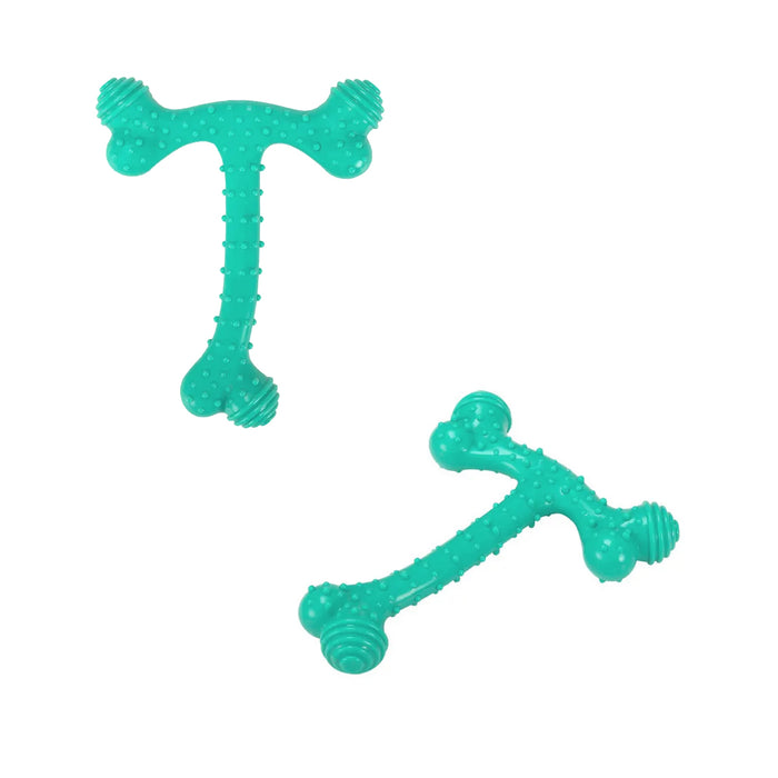 Peanut Butter Mint Flavor Nubbies 4Pk Dental Dog Chew Toy Bone Orion TriBone TRex