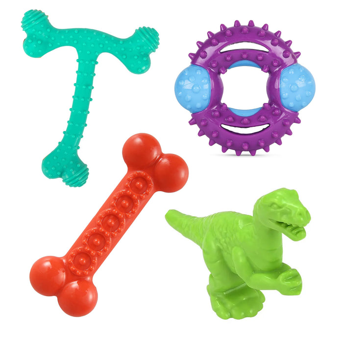 Peanut Butter Mint Flavor Nubbies 4Pk Dental Dog Chew Toy Bone Orion TriBone TRex