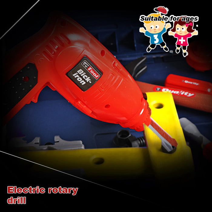 Tool Box Work Bench With Battery Operated Drill Set kids Pretend Play Toys 55pcs Trade Me