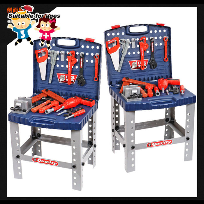 Tool Box Work Bench With Battery Operated Drill Set kids Pretend Play Toys 55pcs Trade Me
