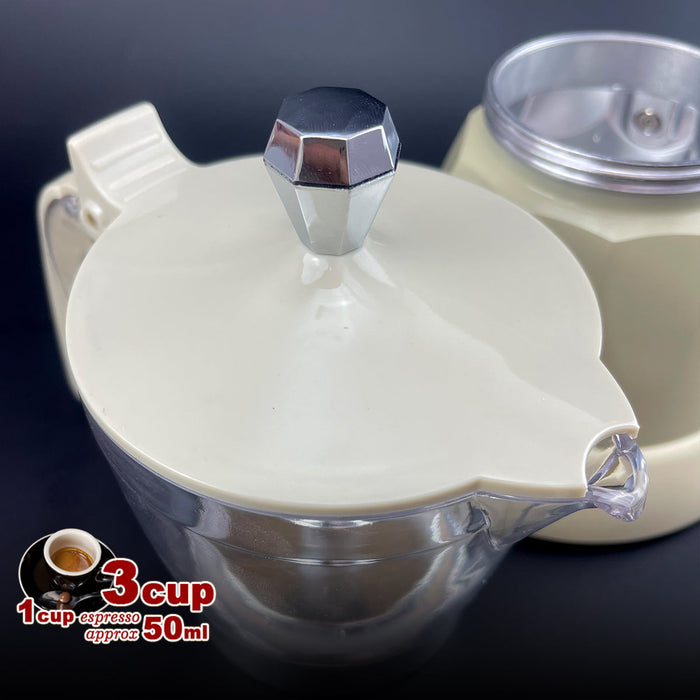 Electric Espresso Moka Coffee Maker 3cups Italian Classic - Cream Trade Me