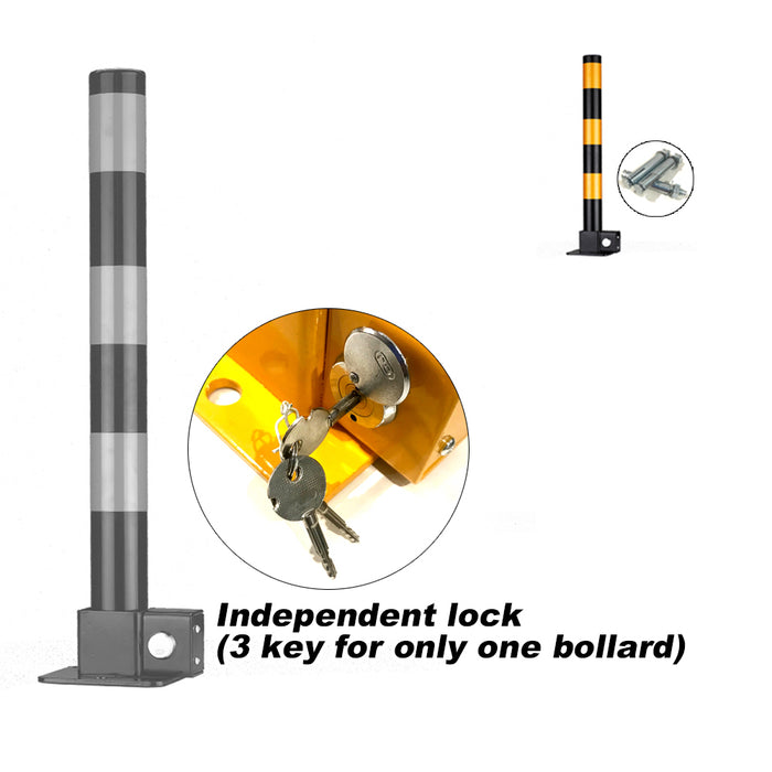 Black Parking Bollard locker Barrier Key Alike Or Independent Fold Down Vehicle
