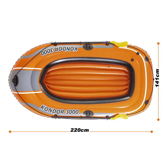 Canoe Raft Set Kondor Raft Set With Oars & Pump Bestway Large 3 Person Inflatable  Boat 3000