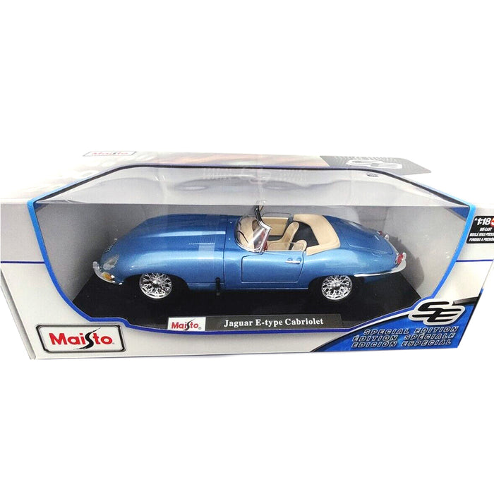 Maisto 1:18 Scale Jaguar E - type Cabriolet Car Model Metallic Diecast With Plastic Part