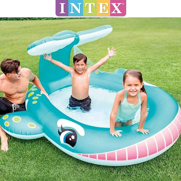 Intex Whale Spray Pool Kids Water Fun Inflated Pool Sports Outdoor Play Toys