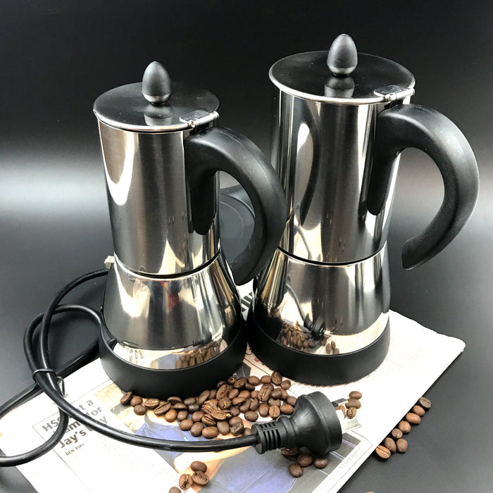 Electric Espresso Moka Coffee Maker 4~6Cups Stainless Steel Italian Classic Trade Me