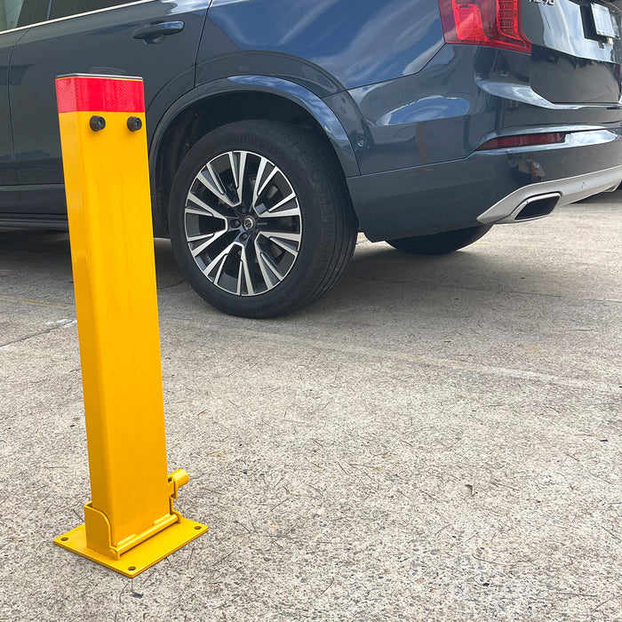2Key Teyp Bollard Rectangle Fold Down Car Parking Lock 80cm Safety Barrier 2Key Trade Me