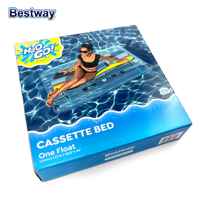 Bestway H2OGO Retro Cassette Swimming Pool Float 174x117x23cm Large AUSTOCK
