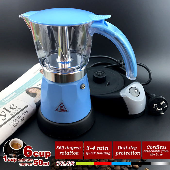 Electric Moka Coffee Maker Espresso Machine Italian Classic 6 Cups Auto Power Trade Me